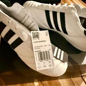 New in Box Adidas Copa Mundial Soccer Cleats White /Black 11.5 Made in Germany